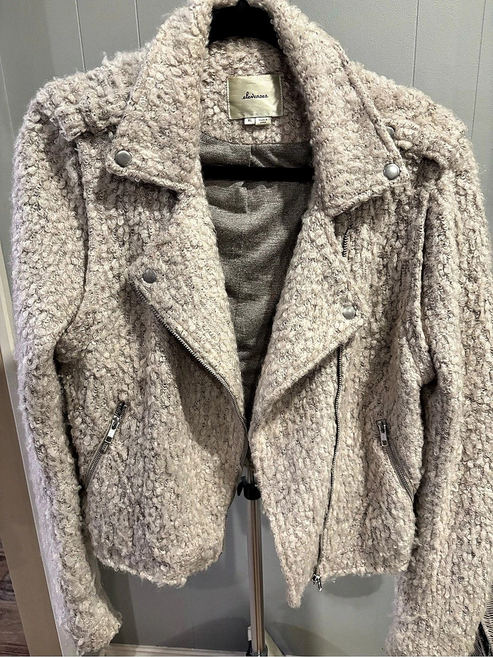 Elevenses Teddy Jacket Beige Size XL